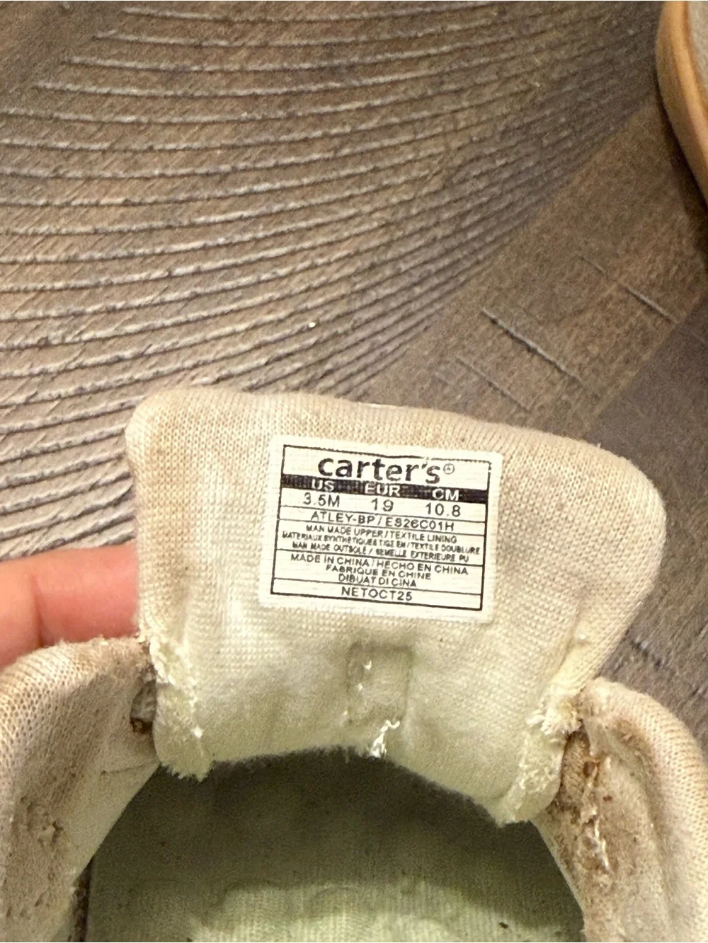 Carter's Cream and Light Green Infant Walker Sneakers